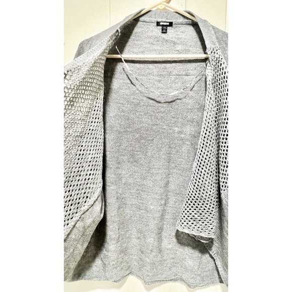 Seventeen Open Front Cardigan Gray Sweater Size L - Picture 3 of 7